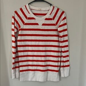 J. Crew Orange and White Striped Top